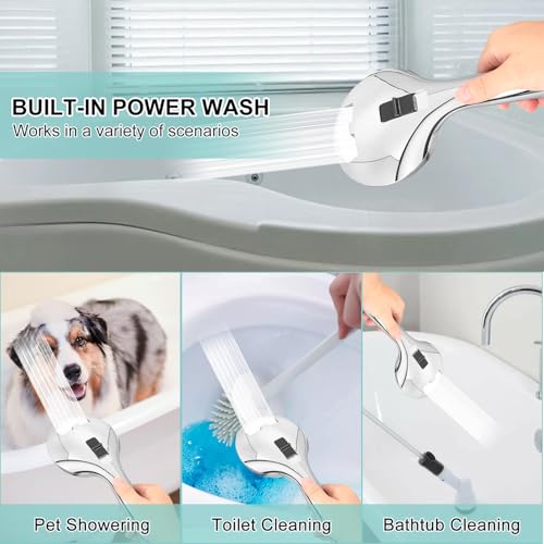 Bathtub Shower Head Sink-Faucet set，Tub faucet spayer attachment with 5 Adapters and 59" Hose for Pet Dog Rinse、 Baby Bath 、Hair washing, ON/OFF Extension for Tub, Utility Sink, Garden and Bathroom