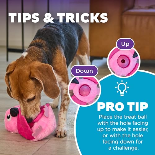 Outward Hound by Nina Ottosson Hide-Ablez Plush Dog Puzzle with Treat Ball, Flamingo, Pink - color: Hide-Ablez Flamingo