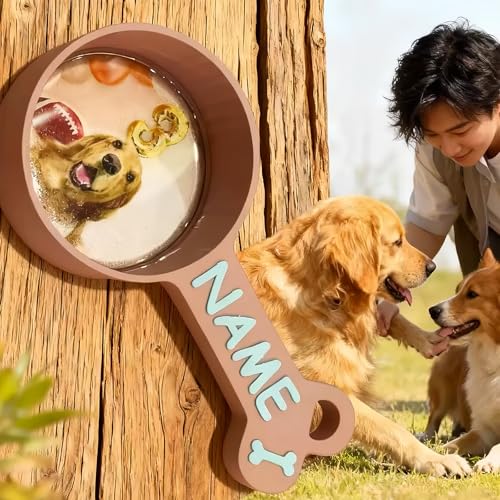 ubjva Personalized Dog Food Scoop Custom Cat Food Measuring Cup with Name Pet Accessories Gifts for Pet Lover - color: Round Paws&Photo
