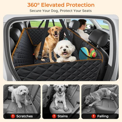 URPOWER 2026 Upgraded Dog Back Seat Extender for Full Size Crew Cab Truck - Large Hard Bottom Dog Car Seat Cover Holds 550lbs, Waterproof Dog Hammock Pet Bed with High-Density Foam Non-Slip - color: Black, size: XL - Full Size Crew Cab Truck