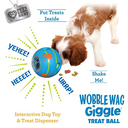 Wobble Wag Giggle Ball Interactive Dog Treat Dispensing Toy, Giggle Sounds Keeps Dogs Busy and Entertained, Pets Know Best - style: Treat