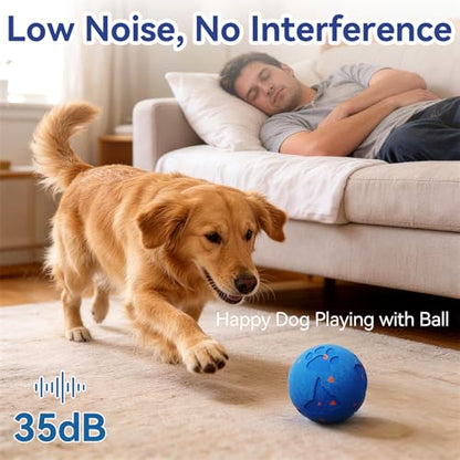 Smart Interactive Dog Toy Ball, Automatic Moving Rolling & Bouncing, Motion Activated E-TPU Dog Ball, Waterproof Chew Resistant for Medium & Large Dogs (Blue) - color: Blue