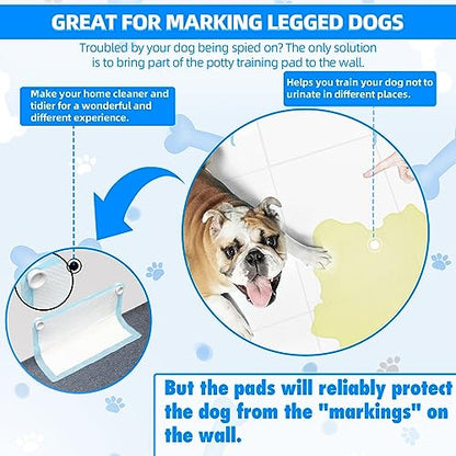 (4-Pack) Potty Training Pad Magnetic Holder Compatible with Any Size of Puppy Pee Pads Perfect for Leg-Lifting Marking Dogs, Strong Magnets Will Stick on Most Flat Surfaces - White - size: Bowl