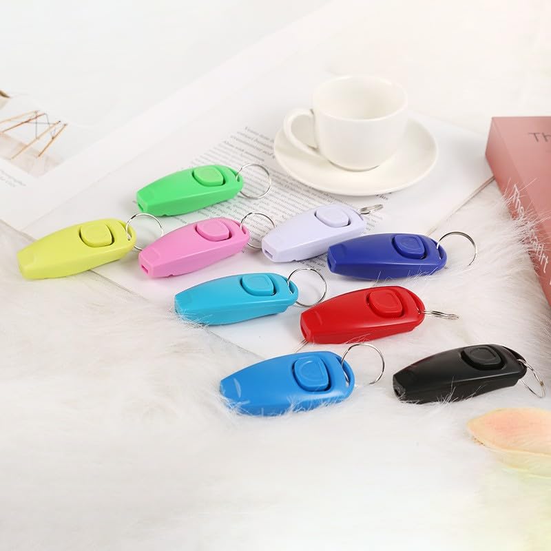 2 in 1 Pet Whiste Training Clicker with Wrist Strap, Suitable for Dog, Cat, Bird or Other Pets(Pink) - color: Pink