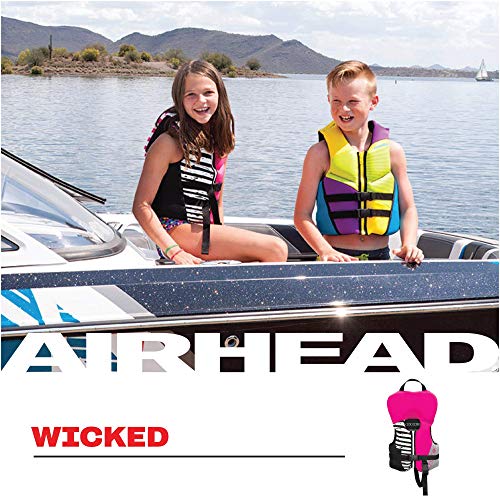 Airhead Wicked Kwik-Dry NeoLite Flex Life Jacket for Kids - USCG Approved Life Vest for Youth, Child & Infant, Watersports Vest for Boating, Tubing & Swimming, Hot Pink - size: Infant (Under 30 Lbs)
