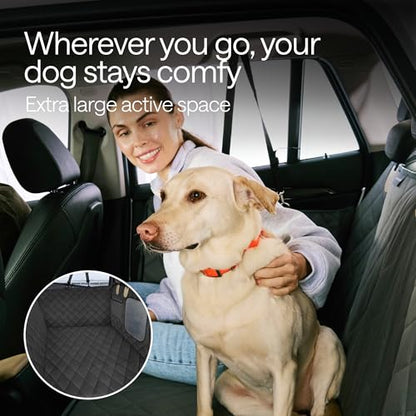 WONDER FAMILY Waterproof Dog Car Seat Cover for Back Seat with Hard Bottom Inserts (White, Standard-Car/SUV/Small Truck)