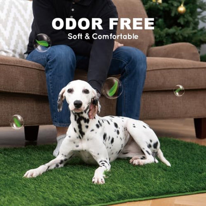 HQ4US 4LEGS Artificial Grass, Dog Pee Grass Pads for Dogs Potty, Odor Free Fake Grass for Dogs Small 22" x 14" with Countless Drainage Holes, Dog Potty Grass Hemmed Edge Realistic - size: S for Dog＜ 19" Length