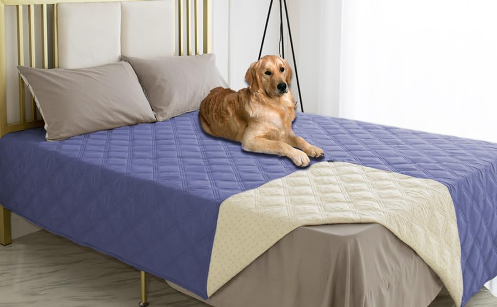 Ameritex Waterproof Dog Bed Cover Pet Blanket with Anti-Slip Back for Furniture Bed Couch Sofa - color: Violetblue, size: 30x53 Inch (Pack of 1)