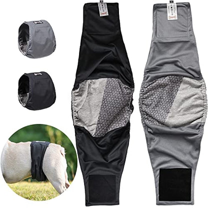 Washable Male Dog Belly Band, Breathable Absorbent Dog Nnderpants, Reusable Highly Absorbent Graphene Male Wrap Diapers for Doggie Training Incontinence Marking (Black, M) - size: M
