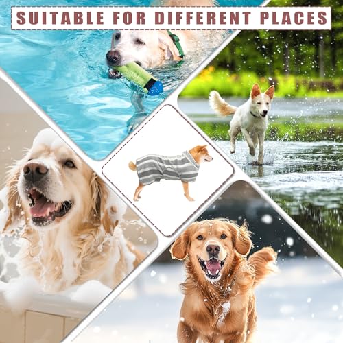 Fast Drying Dog Bathrobe, Super Absorbent Stripes Dogs Towel, Adjustable Warm Keeping Pet Puppy Bath Supplies (Grey, S) - color: Grey, size: S