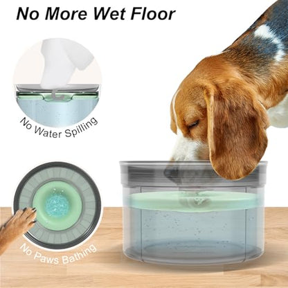 Techphardo 1Gallon No Spill Dog Water Bowl-3.8L Large Capacity, BPA-Free, Anti-Splash & Anti-Digging Design with Non-Slip Base, for Messy Drinkers - color: Green