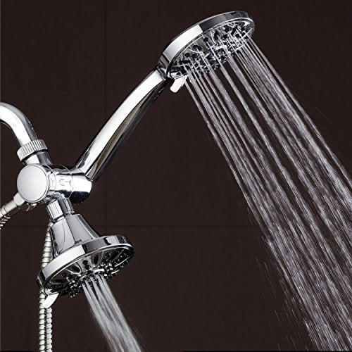 AquaDance Total Chrome Premium High Pressure 48-setting 3-Way Combo for The Best of Both Worlds – Enjoy Luxurious 6-setting Rain Shower Head and 6-Setting Hand Held Shower Separately or Together - color: Chrome