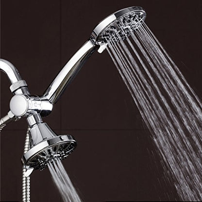 AquaDance Total Chrome Premium High Pressure 48-setting 3-Way Combo for The Best of Both Worlds – Enjoy Luxurious 6-setting Rain Shower Head and 6-Setting Hand Held Shower Separately or Together - color: Chrome