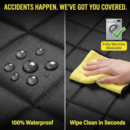 Chew Proof Dog Crate Pad – Indestructible Durable Crate Pad for Aggressive Chewers, Quilted Washable Waterproof Tough Kennel Mat, Replacement for Cage Tray, Indoor & Outdoor, 22″×16″, Black