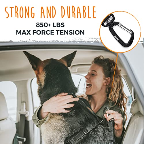 Mighty Paw Dog Seat Belt For Car - LATCH Compatible Adjustable Dog Seatbelt Harness for Small, Medium and Large Pets. Distraction Free Driving, Heavy-Duty Design with Aviation Grade Aluminum Carabiner - style: Latch Bar Attachment