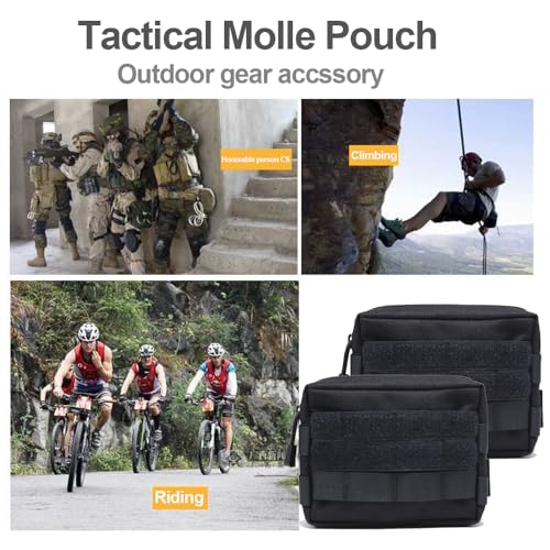 Molle Pouches, Tactical Admin Pouch Compact EDC Utility Gadget Gear Pouch Military Carry Accessory Belt Hanging Waist Bag - color: black-7"(L) * 5.1"(H)