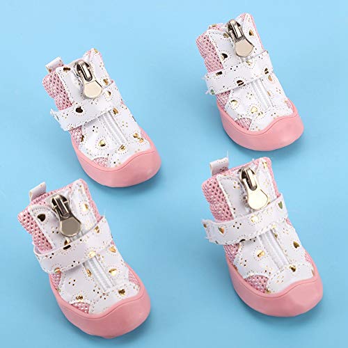4 Pcs Dog Boots Waterproof Shoes, Breathable Mesh Dog Boots, Non-Slip Puppy Shoes Pets Accessories (#2) - size: 2
