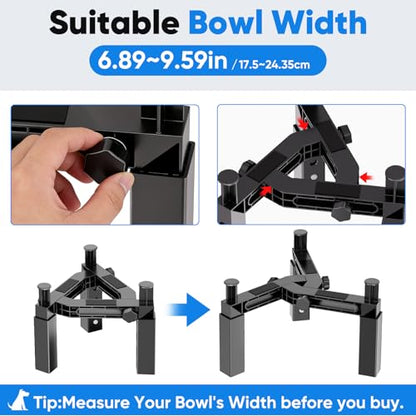 Aystkniet Dog Bowl Stand with Adjustable Height & Width, Anti-Slip Elevated Food Water Bowl Holder for Large Medium Small Dogs, Durable Raised Dog Feeder for Lifted Feeding, Only Stand Without Bowls - size: For Single Bowl