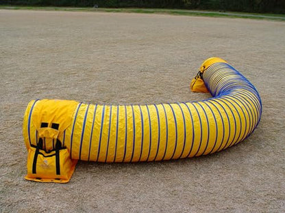 20' Heavy Duty Dog Agility Tunnel with 2 Sets of Tiedown System, Competition & Training, Multiple Colors, 2 Lengths (Yellow) - color: Yellow