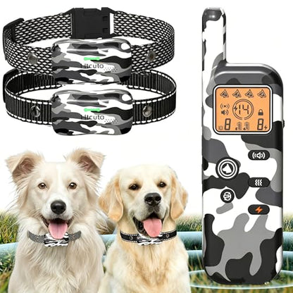 Htcuto Wireless Dog Fence & Training Collar for 2 Dogs, 3500ft Boundary, 4 Modes-Ultrasonic/Beep/Vibration/Static, 6100FT Remote, IPX7 Waterproof, 185-Day Standby, Electric Perimeter for Outdoor-GT1
