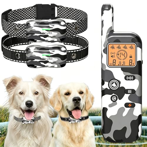 Htcuto Wireless Dog Fence & Training Collar for 2 Dogs, 3500ft Boundary, 4 Modes-Ultrasonic/Beep/Vibration/Static, 6100FT Remote, IPX7 Waterproof, 185-Day Standby, Electric Perimeter for Outdoor-GT1