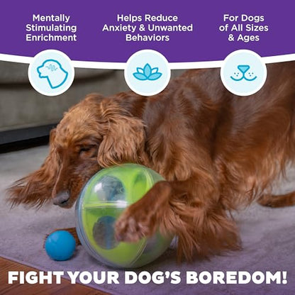 Outward Hound by Nina Ottosson A-Maze Ball Dog Treat Puzzle Ball, Level 2 Intermediate, 8.46" Diameter, Green - color: A-Maze Ball (Blue, Green)