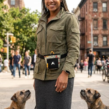OllyDog, Goodie Treat Bag, Dog Treat Training Pouch | Magnetic Closure | 3 Ways to Wear | Hands-Free Waist Belt | Water-Resistant Recycled Vegan Fabric (Fiori) - color: Fiori