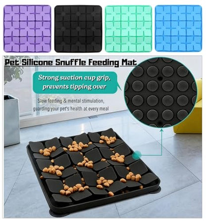 Pet Silicone Snuffle Mat Dog Feeding Mat Non-Slip Slow Feeder Puzzle Mat No Hurt for Dog's Nose for Smell Training Slow Eating (Purple) - color: Purple
