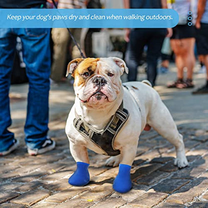 UKCOCO Dog Boots Size S – Waterproof Rubber Sole Paw Shield for Rain, Snow & Mud, Non-Slip Grip for Outdoor Walks, Fits Small Dogs