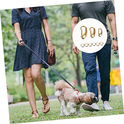 Kisangel 3Pcs Stainless Steel Dog Harness Clip with Rings Durable Pet Id Tag Holders for Cats and Dogs Lightweight and Sturdy Quick Clip Split Load Hooks for Secure