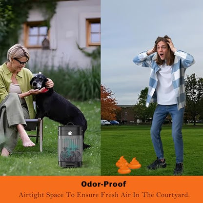 Dog Poop Trash Can Outside, 5L/1.3Gal Metal Dog Waste Trash Can with Lid, Foot Pedal, Pet Waste Container with 40 Bags, Poop Bucket with Lid Soft Close for Pet, Black - size: 5L Black Trash Can