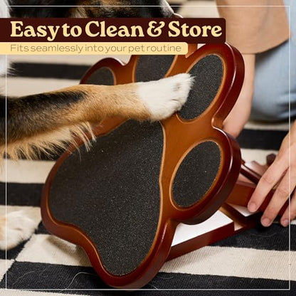Dog Scratch Board – Bamboo 3-Piece Set for Small & Medium Dogs, Includes Nail File Board, Door Knob Nail Filer & Curved File – Reinforced Durable Design, Non-Slip Training Pad