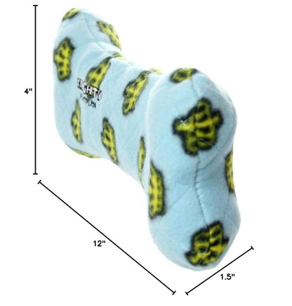 MIGHTY Tuffy 2 Pack Bone Dog Toy: Ultra Durable Plush Toy with Multiple Layers & Reinforced Seams, Washable and Floats, Vinyl Bone & Fleece - color: 2PK Blue Bone