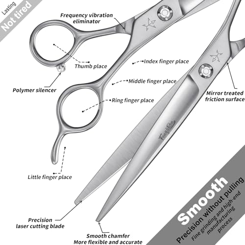 High-end Professional Dog Grooming Scissors Pet Grooming Shears 7.5 Inches Extremely Very Sharp Made Of Stainless Steel Alloy By Hand For Dog Cat Groomer - style: 7.5inch Shears