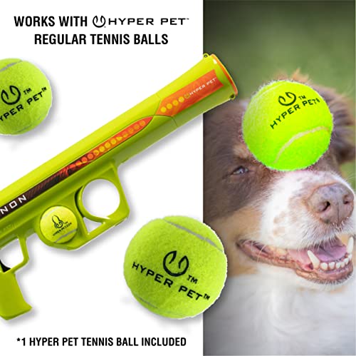 Hyper Pet K9 Kannon Dog Ball Thrower Launcher for Dogs, All Breeds Up To 60 Pounds, With One Hyper Pet 2.5 Inch Tennis Ball, For All Breeds | Includes one 2.5 inch tennis fetch piece, sends it flying farther with far less effort, keeps active pups running