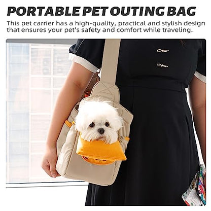ONECUTE Soft and Comfortable Pet Carrier and Business Backpack with Strong Support - Ideal for Business, Travel, and Outings with Small Dogs and Cats (Kahki,15.7" L x 5.5" W x 9.8" H，up to 16lbs