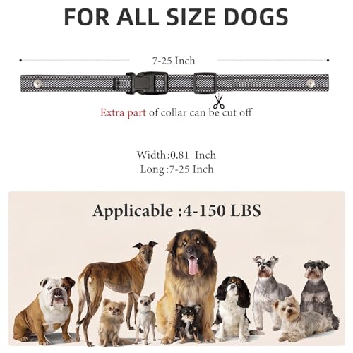 Collar Replacement Strap, Reflective Replacement Nylon Collar Strap Dog GPS Training Bark Receiver Collars, Durable Adjustable E Collar Straps for Small Medium Large Dogs，Black Reflective dots - color: Black Dot
