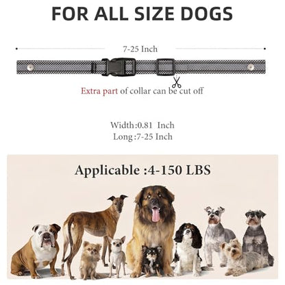Collar Replacement Strap, Reflective Replacement Nylon Collar Strap Dog GPS Training Bark Receiver Collars, Durable Adjustable E Collar Straps for Small Medium Large Dogs，Black Reflective dots - color: Black Dot