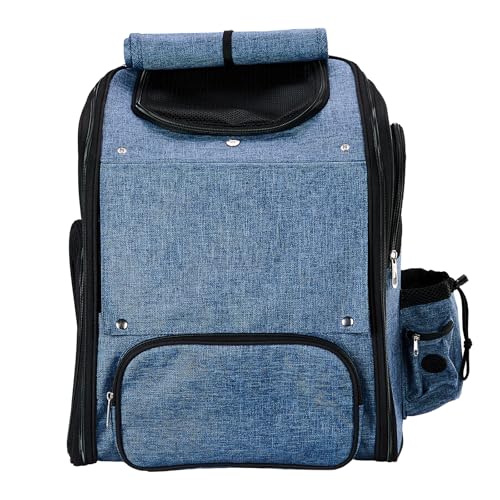 Pet Carrier Backpack, Expandable Cat and Dog Carrier with Back Extension, Breathable Mesh Travel Backpack for Small Dogs and Cats, Soft-Sided, Up to 26 lbs