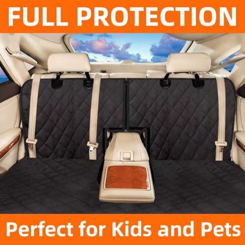 Bark Lover Dog Car Seat Cover for Back Seat, Waterproof Car Seat Protector, Non-Slip Backseat Cover for Dogs in Car, Armrest Compatible, Fits Most Cars SUVs & Trucks - color: Black3-SZ