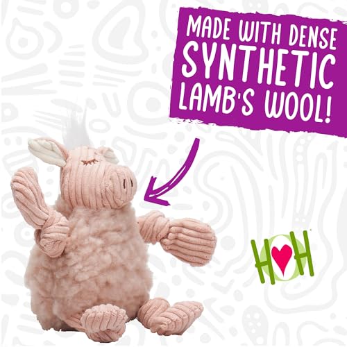 HuggleHounds Knottie Plush Dog Toy - Dog Stuffed Animal Toy, Puppy Toys, Squeaky Dog Toy for Small, Medium & Large Dogs, Soft Fleece, Durable Plush to Keep Them Busy - Penelope Pig, Large - size: Large, style: Penelope Pig
