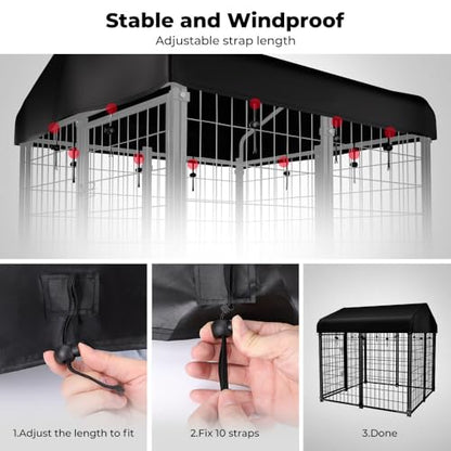 Outdoor Dog Kennel Cover, 420D Waterproof UV-Resistant Sunshade Dog Enclosure Cover Replacement for 4x4.2ft Crate Outside - size: Small