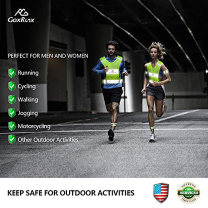 Reflective Vest Running Gear,Lightweight Reflective Safety Vests with Arm Bands - color: Green, size: Medium