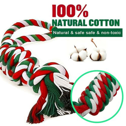 5-Pack Durable Rope Chew Toys for Large & Medium Dogs - Natural Cotton Strong Tug Toys Set for Aggressive Chewers, Interactive Play & Teeth Cleaning - color: Red+White