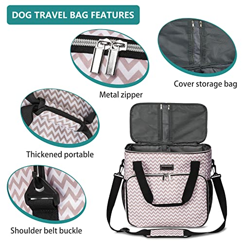 BAGLHER Dog Travel Bag, Pet Travel Bag (ALL Pet Travel Supplies), With 2 Pet Food Containers and 2 Collapsible Silicone Bowls; Essential Kits for Travel BLW - color: BLW, size: Medium
