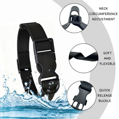Waterproof Dog Collar Durable and Easy to Clean Rubber Dog Collars Odor-Proof Fits Small Medium Large Dogs (Black, Medium (11.8-18.5” Neck)) - color: Black, size: Medium (11.8 -18.5” Neck)