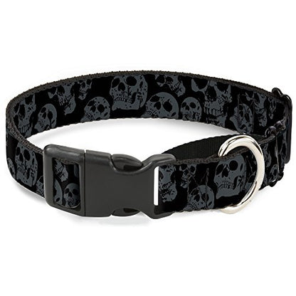 Buckle-Down Martingale Dog Collar - Mohawk Skulls - NO Star - size: 1.5" Wide - Fits 18-32" Neck - Large