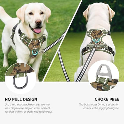 Timos Dog Harness Small Sized,No Pull Dog Harness Adjustable Metal Rings 3 Buckles,Reflective No Choke with Easy Control Handle for Small Dogs,Military Green S - color: Military Green, size: Small (Pack of 1)