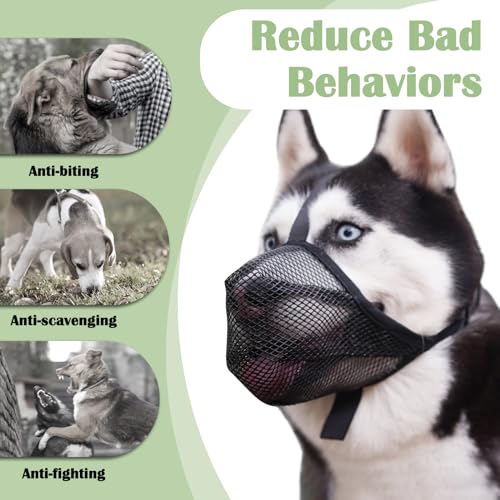 Mayerzon Dog Muzzle, Soft Mesh Muzzle for Small Medium Large Dogs Anti Bite Scavenging, Breathable Adjustable Mouth Guard for German Shepherd Labrador Golden Retriever in Grooming Walking Vet Visits - size: XL [Snout Cir: 12.5"-13.75"]