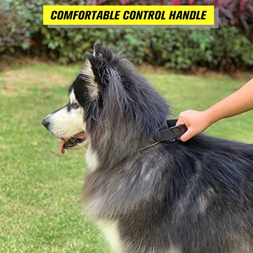 Tactical Dog Collar with Handle - Military Adjustable Dog Training Collar Soft Nylon and Heavy Duty Metal Buckle for Medium Large Dogs - with Patch (Green with Patch, Large) - color: Green with Patch, size: Large